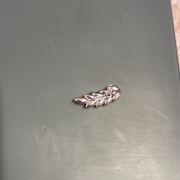 Silver feather earrings - Picture 2 of 3